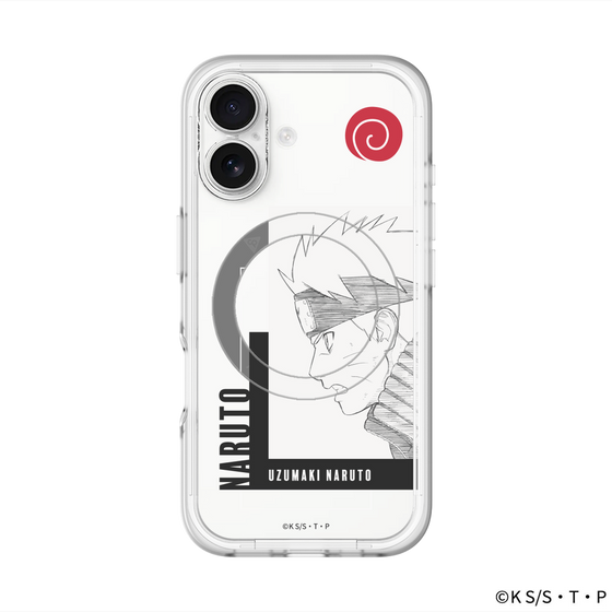スリムプロテクションプレミアムケース with MagSafe［ NARUTO-ナルト- 疾風伝 - うずまきナルト - 線画 ］
