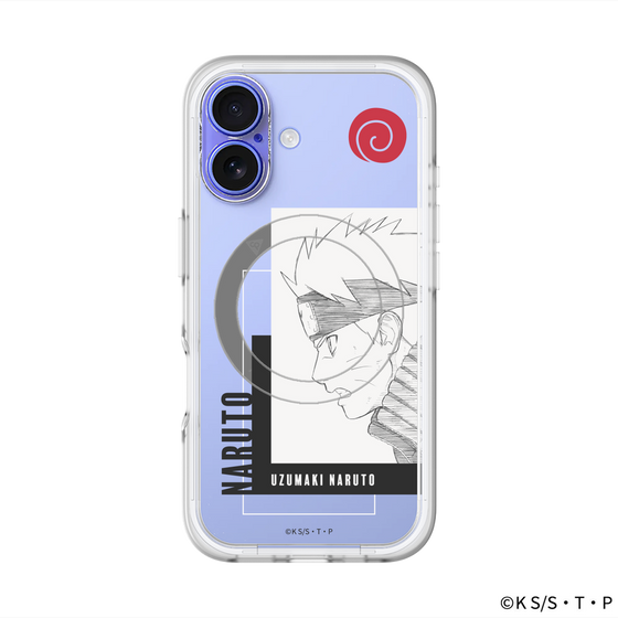 スリムプロテクションプレミアムケース with MagSafe［ NARUTO -ナルト- 疾風伝 - うずまきナルト - 線画 ］
