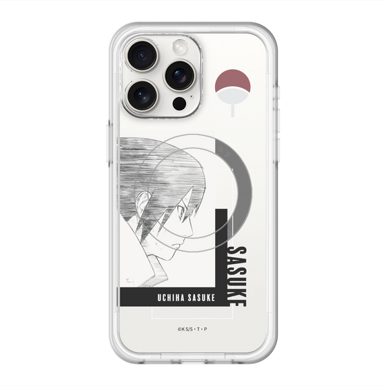 スリムプロテクションプレミアムケース with MagSafe［ NARUTO -ナルト- 疾風伝 - うちはサスケ - 線画 ］