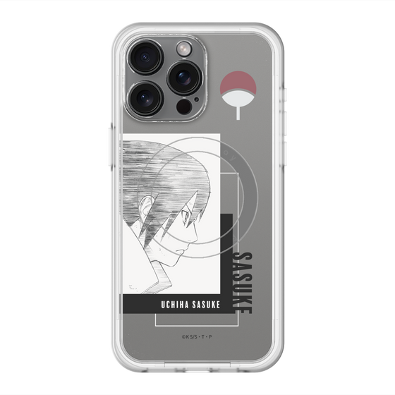 スリムプロテクションプレミアムケース with MagSafe［ NARUTO -ナルト- 疾風伝 - うちはサスケ - 線画 ］