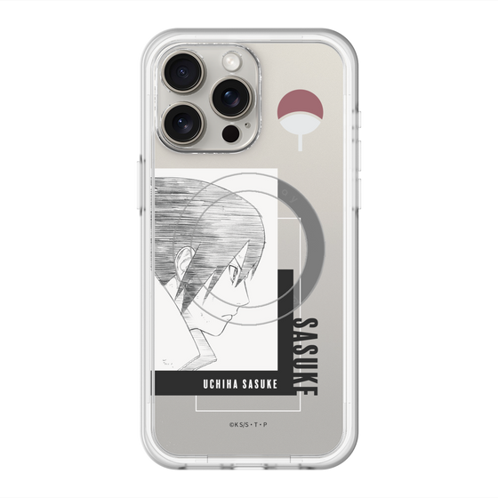 スリムプロテクションプレミアムケース with MagSafe［ NARUTO -ナルト- 疾風伝 - うちはサスケ - 線画 ］