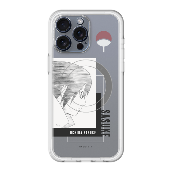 スリムプロテクションプレミアムケース with MagSafe［ NARUTO -ナルト- 疾風伝 - うちはサスケ - 線画 ］