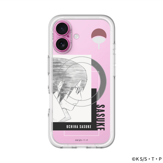 スリムプロテクションプレミアムケース with MagSafe［ NARUTO -ナルト- 疾風伝 - うちはサスケ - 線画 ］