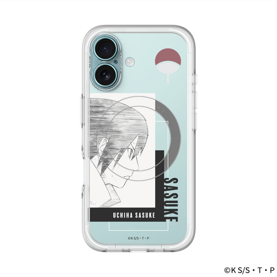 スリムプロテクションプレミアムケース with MagSafe［ NARUTO -ナルト- 疾風伝 - うちはサスケ - 線画 ］