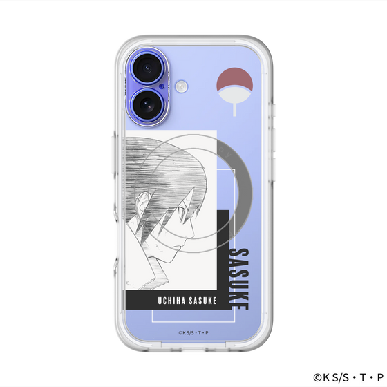 スリムプロテクションプレミアムケース with MagSafe［ NARUTO -ナルト- 疾風伝 - うちはサスケ - 線画 ］