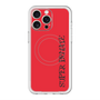 スリムプロテクションプレミアムケース with MagSafe［ SUPER PRIVATE - ロゴ - Red&Black ］