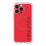 スリムプロテクションプレミアムケース with MagSafe［ SUPER PRIVATE - ロゴ - Red&Black ］