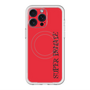 スリムプロテクションプレミアムケース with MagSafe［ SUPER PRIVATE - ロゴ - Red&Black ］