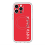 スリムプロテクションプレミアムケース with MagSafe［ SUPER PRIVATE - ロゴ - Red ］