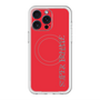 スリムプロテクションプレミアムケース with MagSafe［ SUPER PRIVATE - ロゴ - Red ］