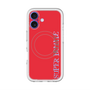 スリムプロテクションプレミアムケース with MagSafe［ SUPER PRIVATE - ロゴ - Red ］