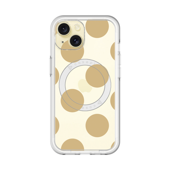 スリムプロテクションプレミアムケース with MagSafe［ シンプルドット - Beige ］