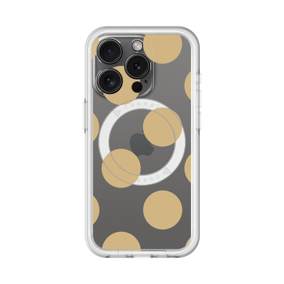 スリムプロテクションプレミアムケース with MagSafe［ シンプルドット - Beige ］