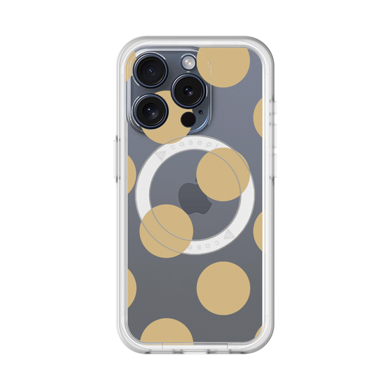 スリムプロテクションプレミアムケース with MagSafe［ シンプルドット - Beige ］