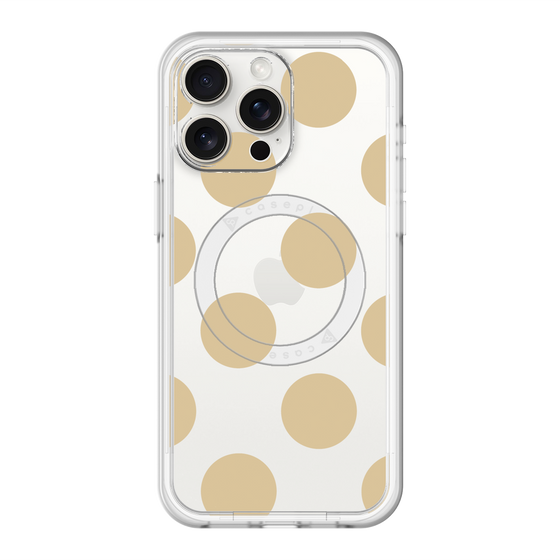 スリムプロテクションプレミアムケース with MagSafe［ シンプルドット - Beige ］