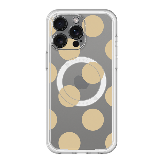 スリムプロテクションプレミアムケース with MagSafe［ シンプルドット - Beige ］