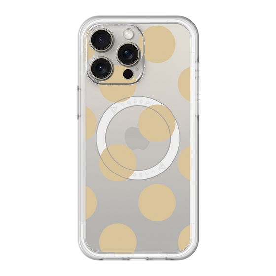スリムプロテクションプレミアムケース with MagSafe［ シンプルドット - Beige ］