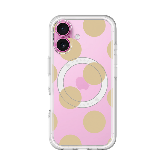 スリムプロテクションプレミアムケース with MagSafe［ シンプルドット - Beige ］