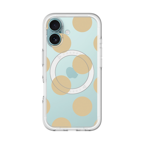 スリムプロテクションプレミアムケース with MagSafe［ シンプルドット - Beige ］