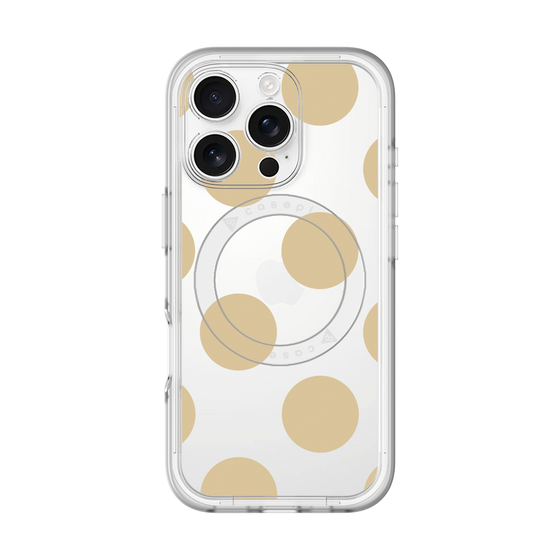 スリムプロテクションプレミアムケース with MagSafe［ シンプルドット - Beige ］