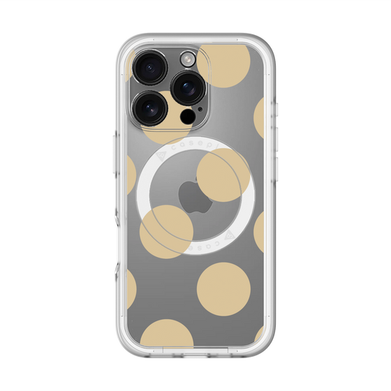 スリムプロテクションプレミアムケース with MagSafe［ シンプルドット - Beige ］