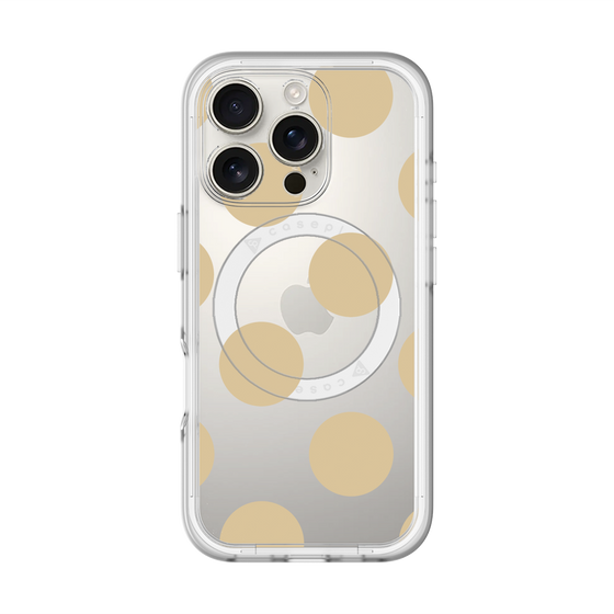 スリムプロテクションプレミアムケース with MagSafe［ シンプルドット - Beige ］