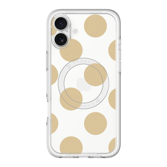 スリムプロテクションプレミアムケース with MagSafe［ シンプルドット - Beige ］