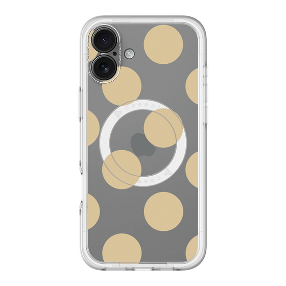 スリムプロテクションプレミアムケース with MagSafe［ シンプルドット - Beige ］