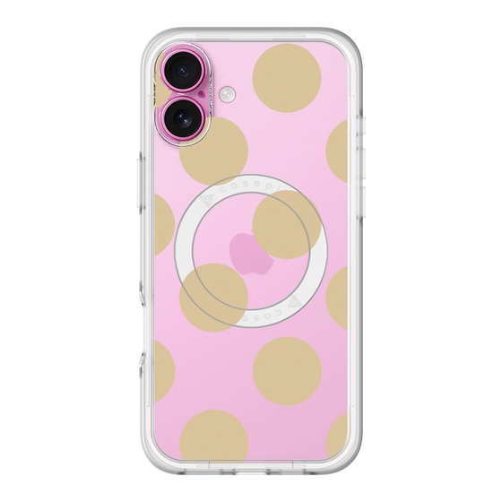 スリムプロテクションプレミアムケース with MagSafe［ シンプルドット - Beige ］