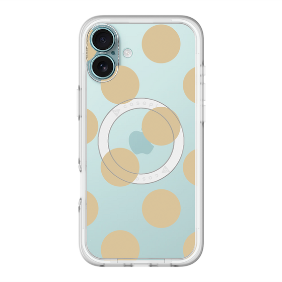 スリムプロテクションプレミアムケース with MagSafe［ シンプルドット - Beige ］