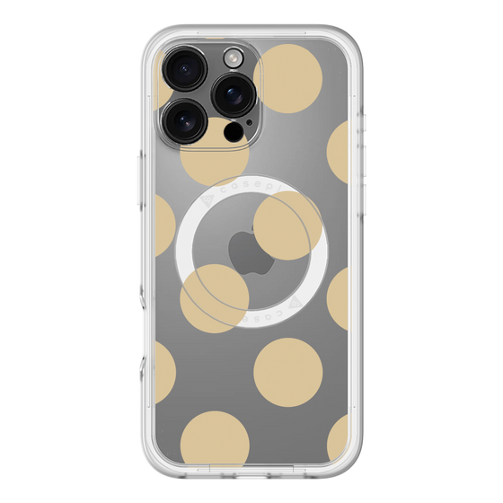 スリムプロテクションプレミアムケース with MagSafe［ シンプルドット - Beige ］