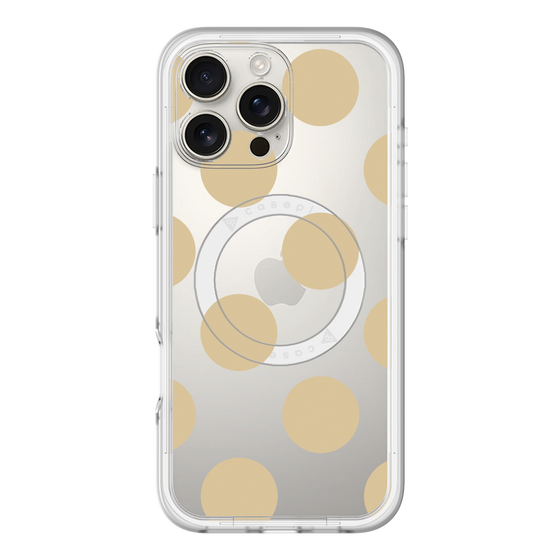 スリムプロテクションプレミアムケース with MagSafe［ シンプルドット - Beige ］