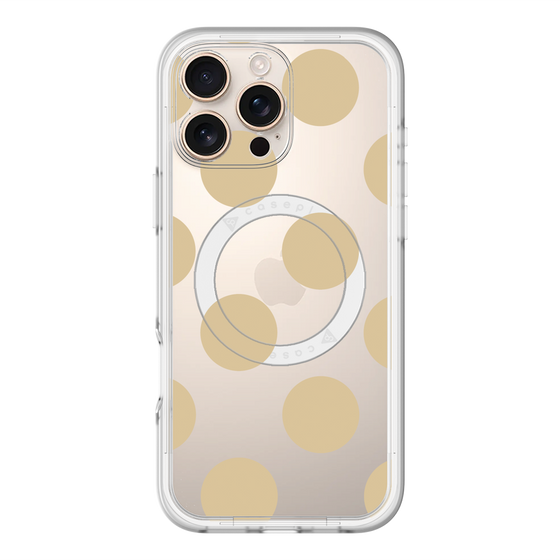スリムプロテクションプレミアムケース with MagSafe［ シンプルドット - Beige ］