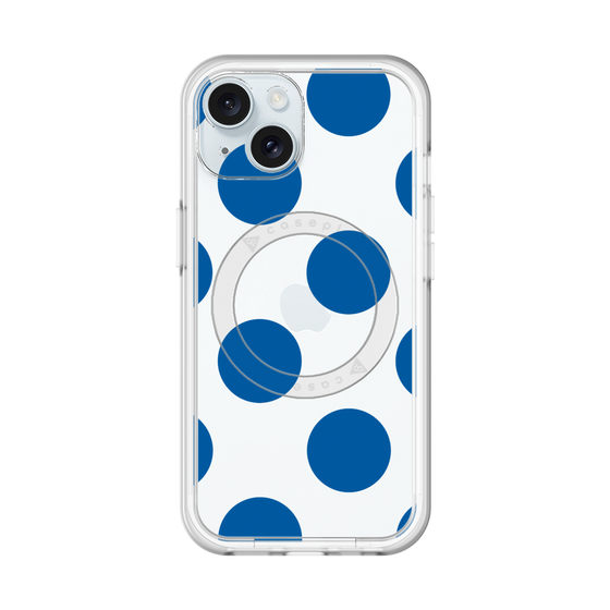 スリムプロテクションプレミアムケース with MagSafe［ シンプルドット - Blue ］