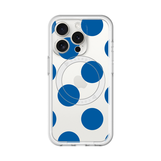 スリムプロテクションプレミアムケース with MagSafe［ シンプルドット - Blue ］