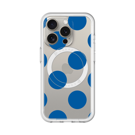 スリムプロテクションプレミアムケース with MagSafe［ シンプルドット - Blue ］