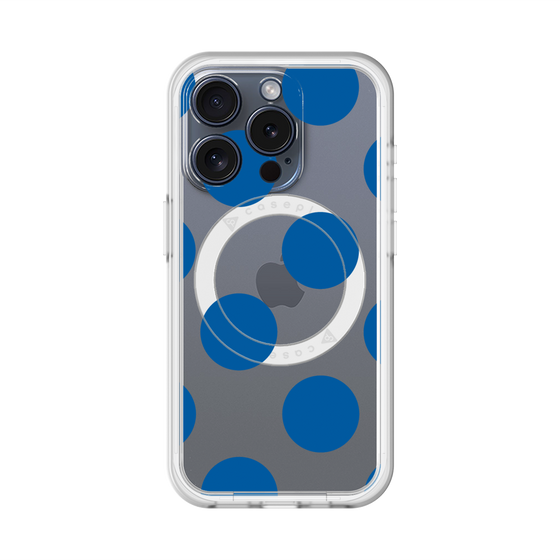 スリムプロテクションプレミアムケース with MagSafe［ シンプルドット - Blue ］