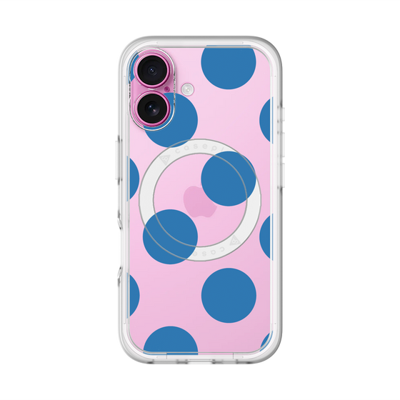 スリムプロテクションプレミアムケース with MagSafe［ シンプルドット - Blue ］