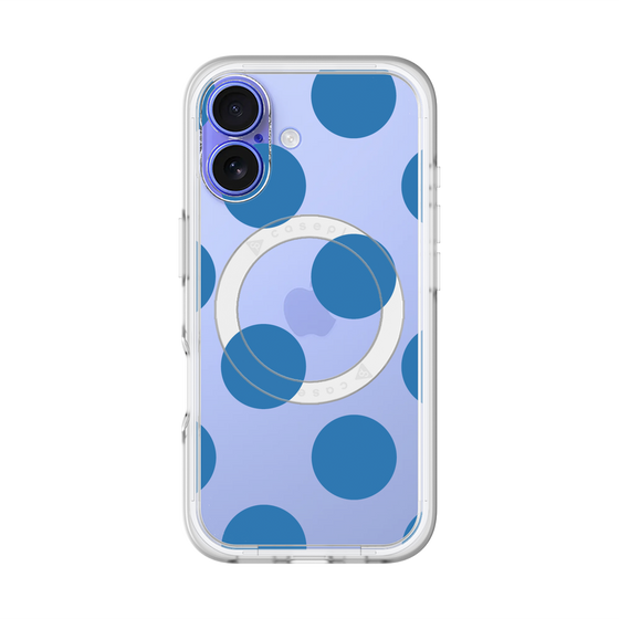 スリムプロテクションプレミアムケース with MagSafe［ シンプルドット - Blue ］