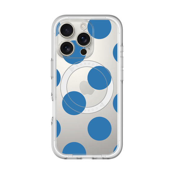スリムプロテクションプレミアムケース with MagSafe［ シンプルドット - Blue ］