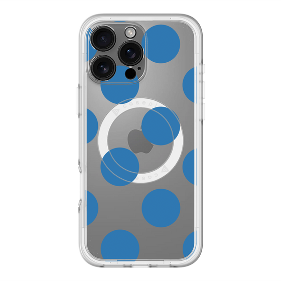 スリムプロテクションプレミアムケース with MagSafe［ シンプルドット - Blue ］