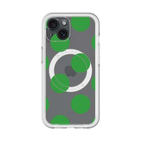 スリムプロテクションプレミアムケース with MagSafe［ シンプルドット - Green ］