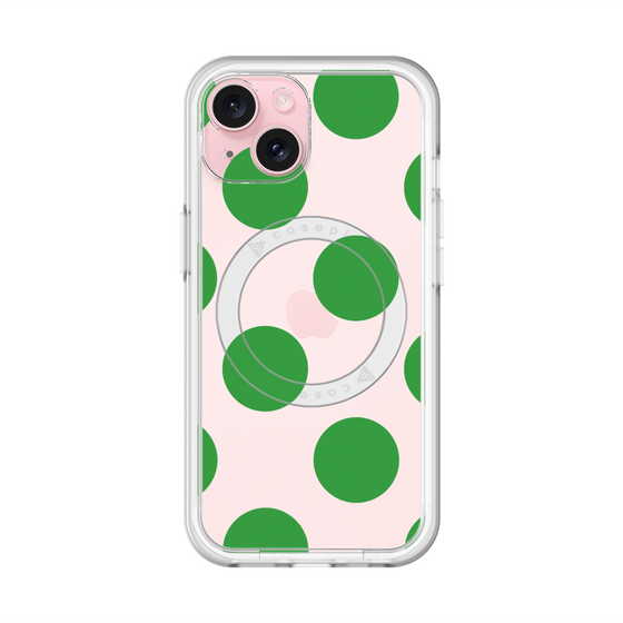 スリムプロテクションプレミアムケース with MagSafe［ シンプルドット - Green ］
