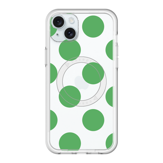 スリムプロテクションプレミアムケース with MagSafe［ シンプルドット - Green ］