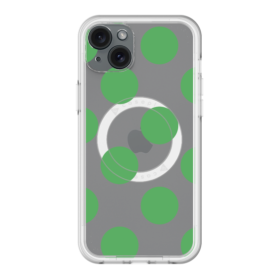 スリムプロテクションプレミアムケース with MagSafe［ シンプルドット - Green ］