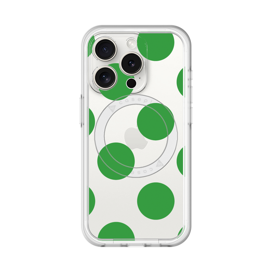 スリムプロテクションプレミアムケース with MagSafe［ シンプルドット - Green ］