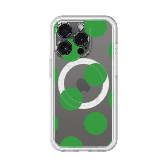 スリムプロテクションプレミアムケース with MagSafe［ シンプルドット - Green ］