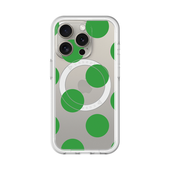 スリムプロテクションプレミアムケース with MagSafe［ シンプルドット - Green ］