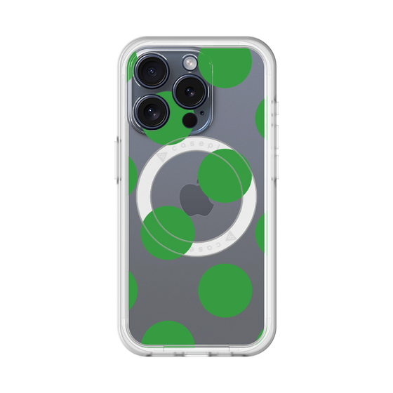 スリムプロテクションプレミアムケース with MagSafe［ シンプルドット - Green ］