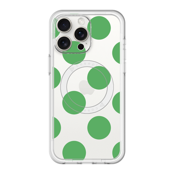 スリムプロテクションプレミアムケース with MagSafe［ シンプルドット - Green ］